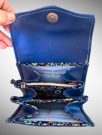 Ready to Ship Necessary Clutch Wallet Mini NCW Organizer Credit Cards Zippered Blue Black Kaffe Paperweight