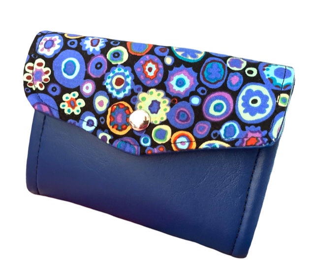 Ready to Ship Necessary Clutch Wallet Mini NCW Organizer Credit Cards Zippered Blue Black Kaffe Paperweight