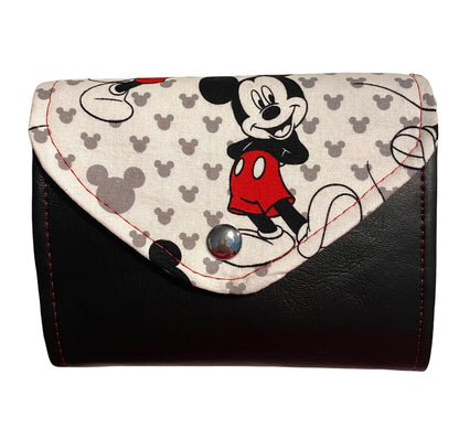 Ready to Ship Wallet Mini Credit Cards Zippered Minnie Mouse Black Vinyl