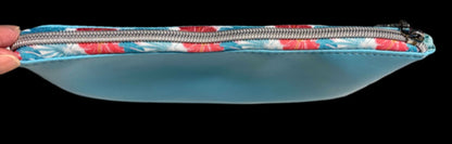 Ready to Ship Ladies Pouch Wallet Zippered Aqua Teal Vinyl