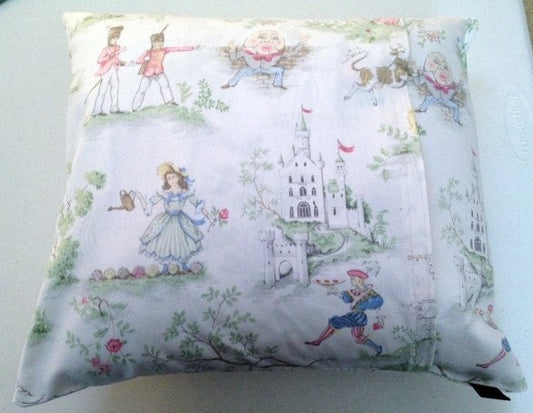 Throw Pillow Cover Over the Moon Nursery Rhyme Toile Baby Girl Boy Shower Gift