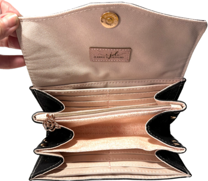 Black Cork Pin Interior Necessary Clutch Wallet Organizer