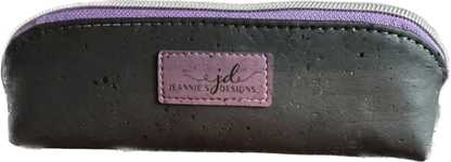 Pencil Case Cosmetic Case Purse Organizer Black Cork