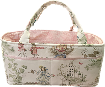 Diaper Caddy Storage Organizer Baby's room Diapers Bottles Over the Moon Nursery Rhyme Toile