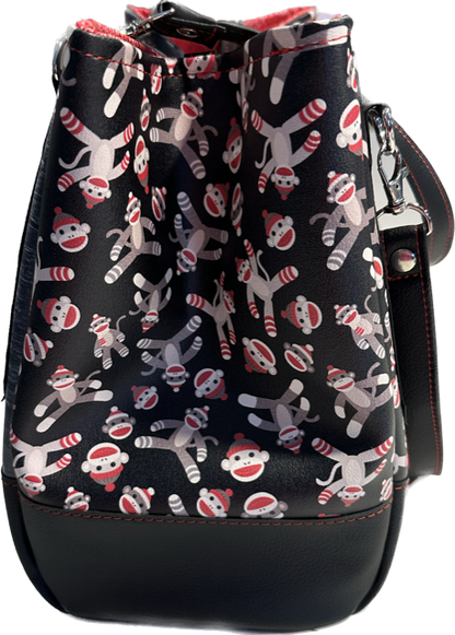 Purse Handbag Charlotte City Tote Funky Sock Monkey