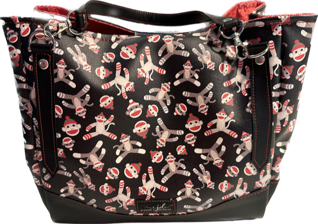 Purse Handbag Charlotte City Tote Funky Sock Monkey