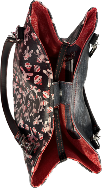 Purse Handbag Charlotte City Tote Funky Sock Monkey