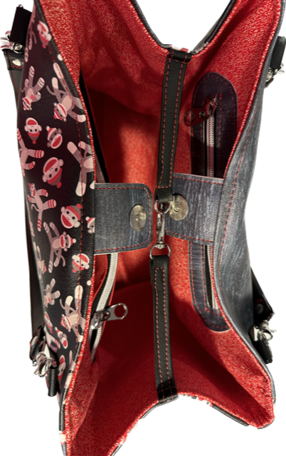 Purse Handbag Charlotte City Tote Funky Sock Monkey