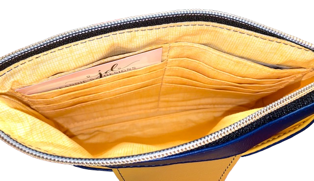 Delmar Organizer Wristlet Blue Yellow