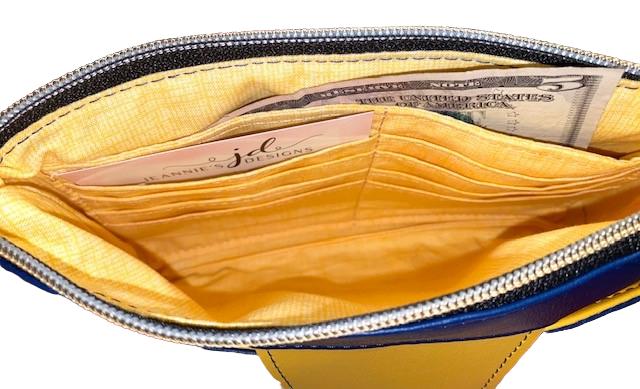 Delmar Organizer Wristlet Blue Yellow