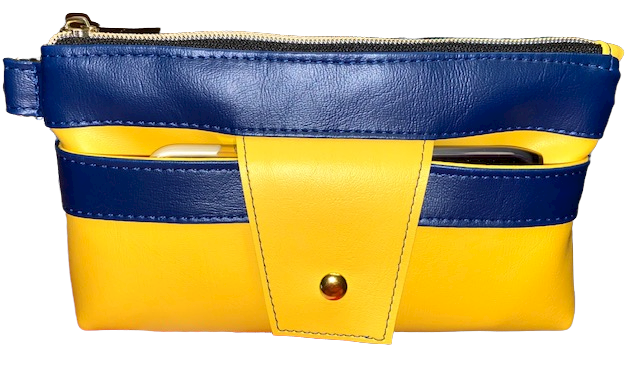 Delmar Organizer Wristlet Blue Yellow