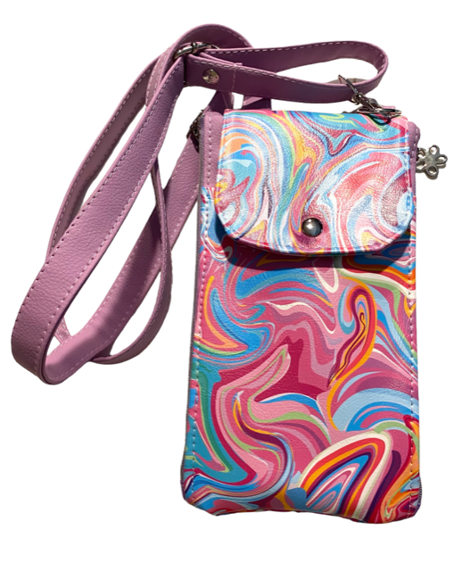 Zip 'N Go Crossbody Bag Psychedelic Vinyl Purple