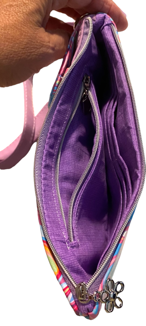 Zip 'N Go Crossbody Bag Psychedelic Vinyl Purple