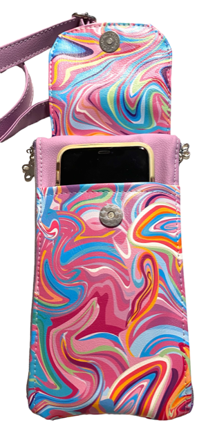 Zip 'N Go Crossbody Bag Psychedelic Vinyl Purple