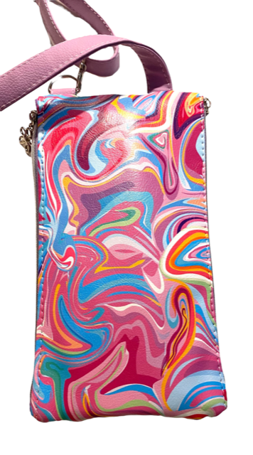 Zip 'N Go Crossbody Bag Psychedelic Vinyl Purple