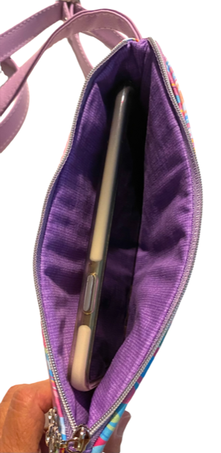 Zip 'N Go Crossbody Bag Psychedelic Vinyl Purple